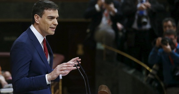 Líder del partido PSOE y candidato de gobierno, Pedro Sánchez.