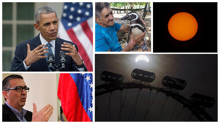 Obama y su visita a Argentina y el eclipse solar visible en Indonesia, ocuparon los dos primeros lugares.
