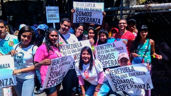 Venezolanos en las calles contra el decreto de Obama. 