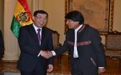 El Gobierno chino manifestó que el presidente Evo Morales garantiza el desarrollo de su país.