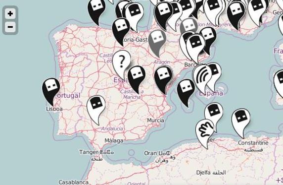 En la página del artista se puede hallar un mapa con la localización de los Dead Drops.