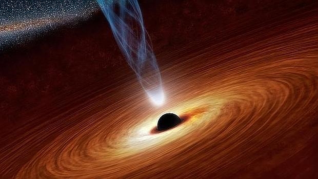 Recreación de un agujero negro supermasivo.