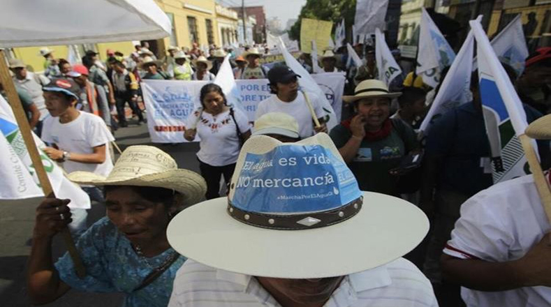 Marcha del Agua finaliza hoy en la capital de Guatemala