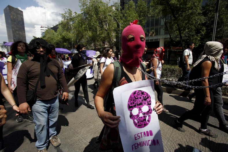 MEXICO CITY, MEXICO - 03/08/2020: Several Feminist 