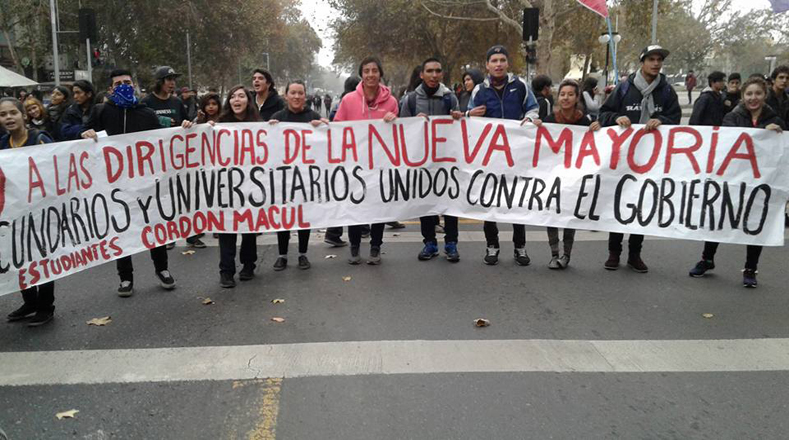 La movilización se realizó por la avenida Alameda, en la capital chilena, y comenzó aproximadamente a las 10H00 (hora local).