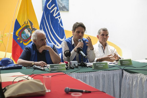 El canciller ecuatoriano Guillaume Long agradeció la ayuda recibida por parte de los países miembros de la Unasur, tras el terremoto.