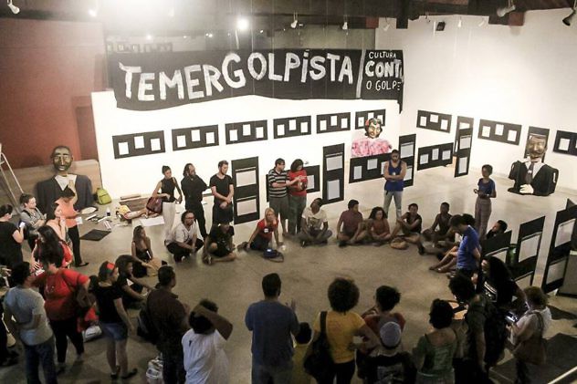 Los artistas brasileños han protagonizado en los últimos días numerosas protestas en rechazo a la eliminación del Ministerio de Cultura y para exigir la renuncia de Michel Temer.
