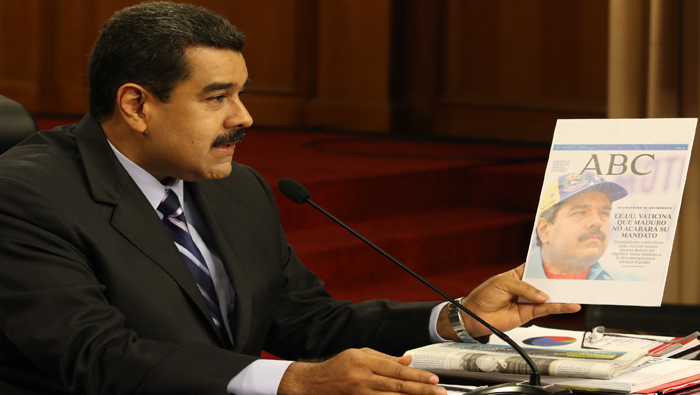 Nicolás Maduro denunció el 17 de mayo la campaña mediática internacional gestada desde España.