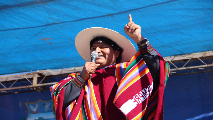 Morales participó en un acto en el departamento de Oruro por el aniversario del Instituto Técnico Agropecuario-Humanístico Orinoca.