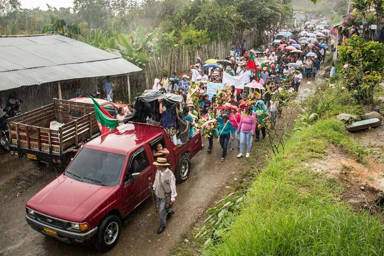 The strike of rural and agricultural workers is taking place throughout Colombia, with demonstrations and pickets shutting down several parts of the Pan-American highway.
