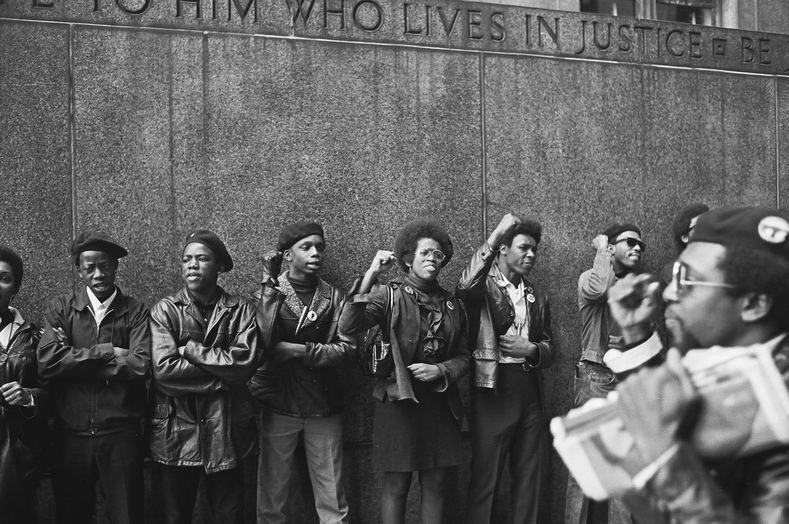 On May 2, 1967, Black Panthers amassed at the Capitol in Sacramento brandishing guns to protest a bill before an Assembly committee restricting the carrying of arms in public. Self-defense was a key part of the Panthers