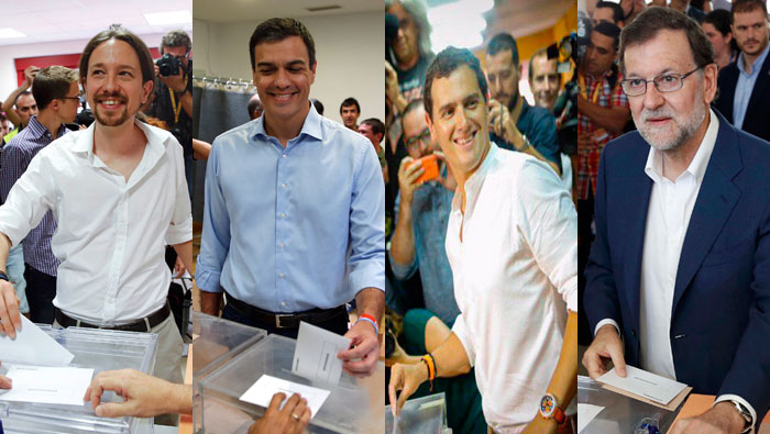 Candidatos instan a usar el voto para resolver la crisis política de España