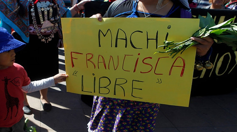 En la marcha se exigió la libertad de la machi Francisca Linconao, quien está siendo investigada por su participación en el caso Luchsinger Mackay, pese a que ha reiterado su inocencia.