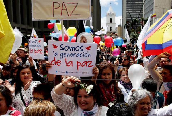 Nueva manifestación de apoyo al proceso de paz en Colombia.