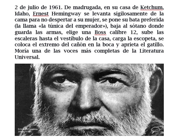 55 años de la muerte de un grande: Ernest Hemingway