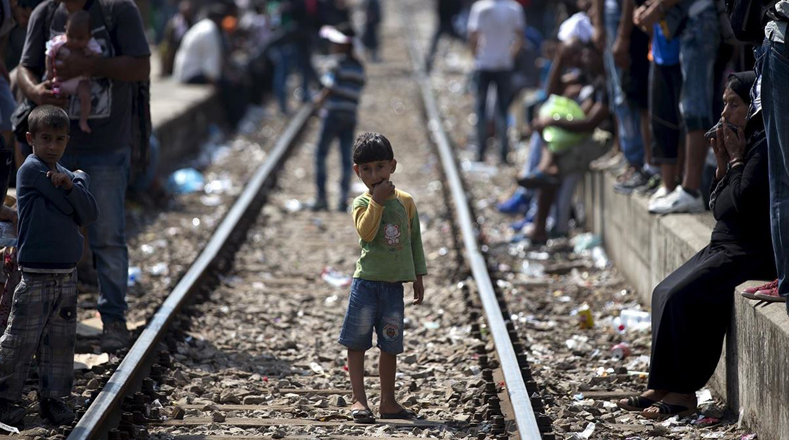 Los niños son los más afectados por la situación de los refugiados en Europa.