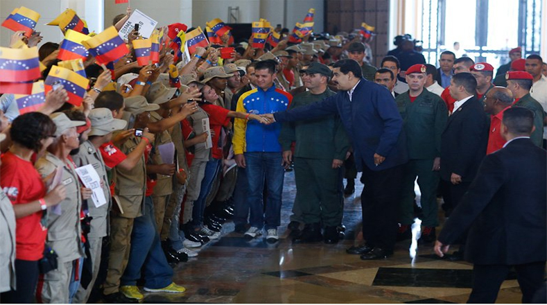 El presidente venezolano Nicolás Maduro participó en la actividad antiimperialista organizada en los espacios del Panteón Nacional de Caracas (capital).