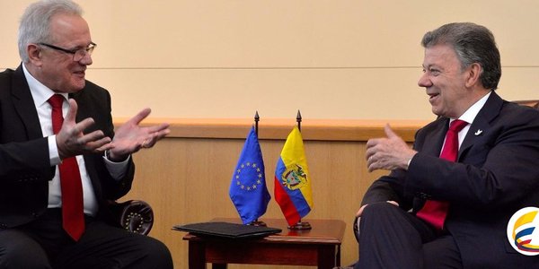 El presidente Santos confirmó, por medio de su cuenta en Twitter, la colaboración de la UE para la lucha contra las drogas y la protección del ambiente en Colombia.