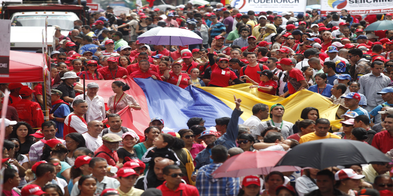 Los venezolanos marcharon hasta las adyacencias del Palacio de Miraflores, en la ciudad de Caracas.