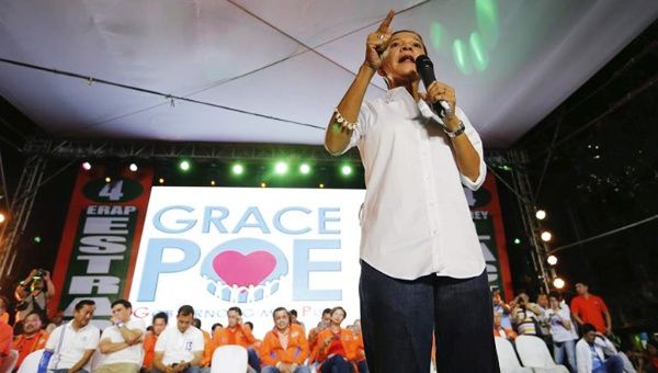 Poe es la segunda candidata con mayor intención de voto para ocupar la presidencia de Filipinas.