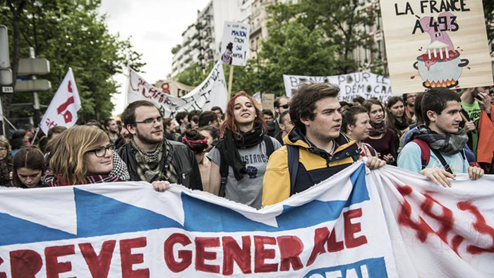 Sindicatos franceses llamaron a mantener las acciones de calle contra la reforma laboral.