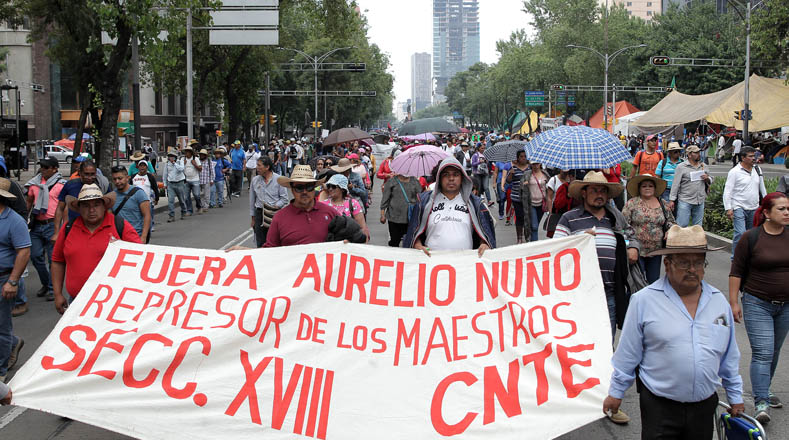 La CNTE anunció que seguirá en lucha hasta la derogación de la reforma educativa.