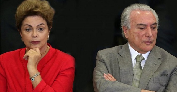 Dilma Rousseff y su otrora aliado político, Michel Temer.