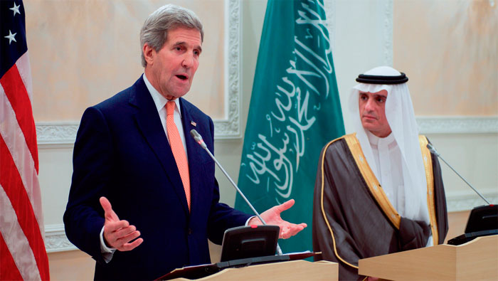 John Kerry y  Adel al Jubeir.