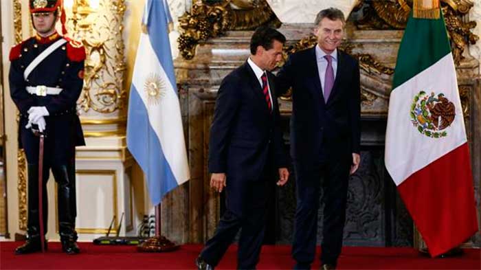 Macri y Peña Nieto durante la visita del Presidente mexicano a Argentina.
