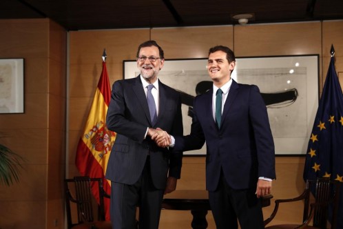 Mariano Rajoy y Albert Rivera, durante la entrevista en el Congreso de los Diputados.