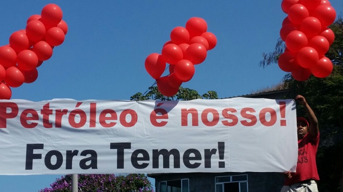 ¡¡¡ Fuera Temer !!! reclaman también los petroleros brasileños.