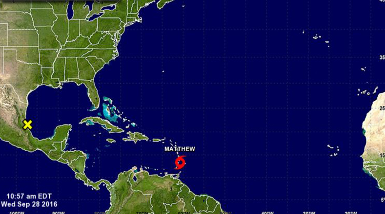 Matthew podría convertirse este jueves en huracán, según el Centro Nacional de Huracanes (NHC, por su sigla en inglés) de Estados Unidos.