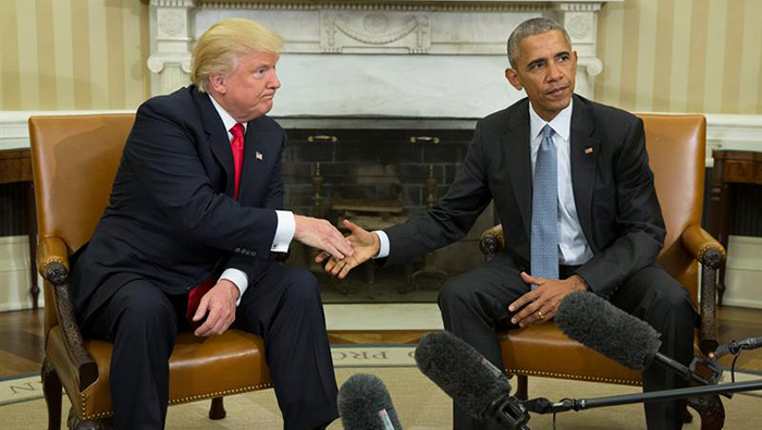 La reunión entre Barack Obama y Donald Trump fue a puerta cerrada.
