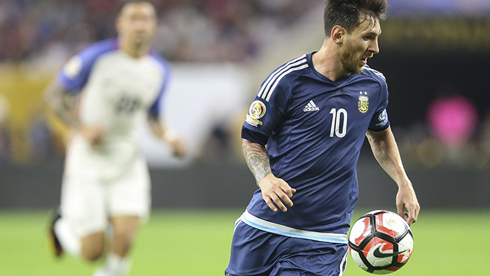 Messi marcó un gol de tiro libre en el partido contra EE.UU. en la pasada Copa América.