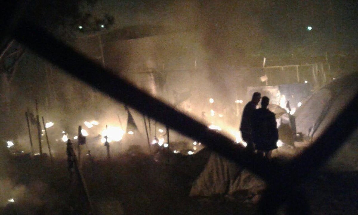 Otro incendio en campo de refugiados ubicado en Moria, Grecia.
