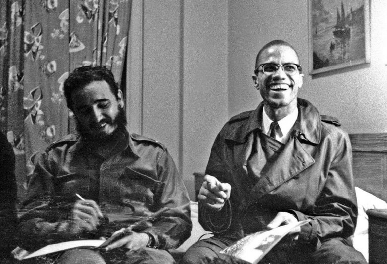 Fidel with U.S. Black leader Malcolm X in September 1960 before a U.N. General Assembly meeting. Fidel would cross paths with many other history makers in his more than 50 years of political leadership.