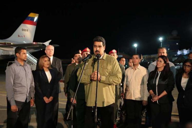 Presidente Nicolás Maduro a su arribo a La Habana.