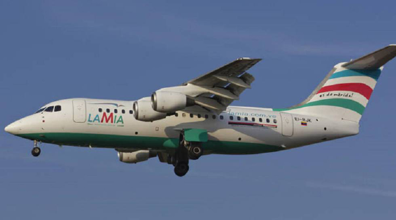 El avión siniestrado cubría la ruta entre Santa Cruz de la Sierra en Bolivia hasta Medellín (Colombia).