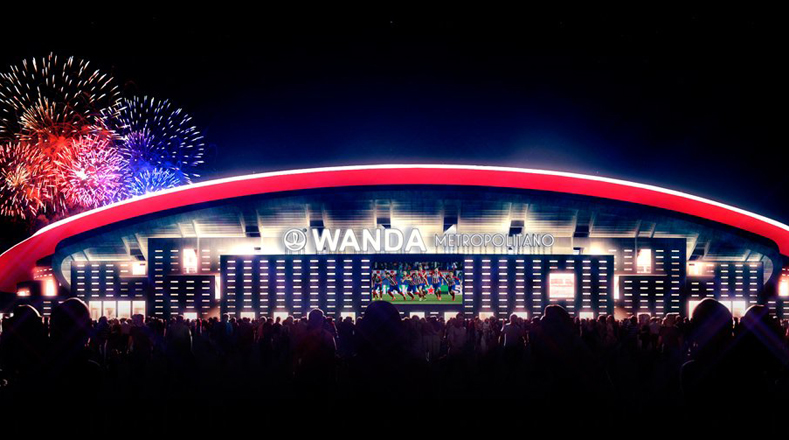 La compañía china Wanda, accionista del club español, fue elegida para que aparezca en el estadio que se está construyendo en La Peineta.
