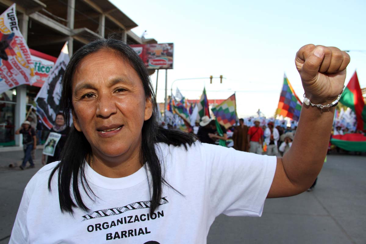 Milagro Sala, líder indígena de la organización Túpac Amaru y diputada del Parlasur, quien está presa en Argentina.