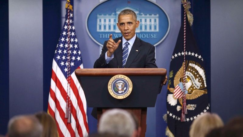 Obama en su última rueda de prensa como presidente de Estados Unidos.