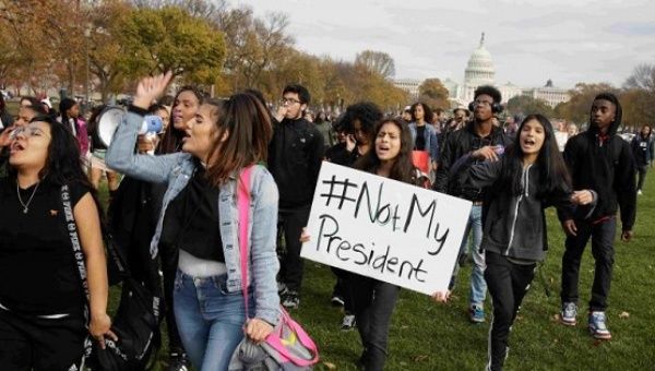 Αποτέλεσμα εικόνας για Protesters have gathered in Washington, DC, to march against President-elect Donald Trump amid ceremonies for his inauguration.