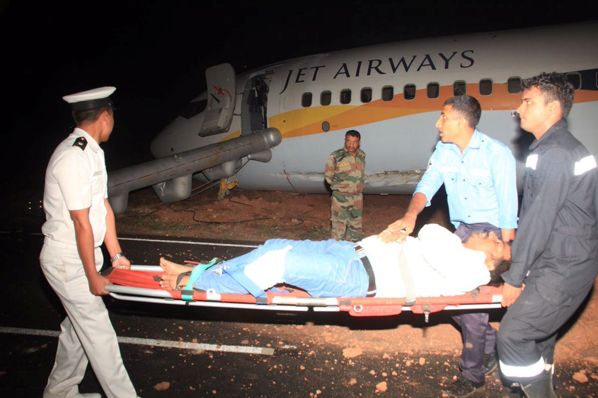 Quince heridos al salirse de la pista un avión de Jet Airways