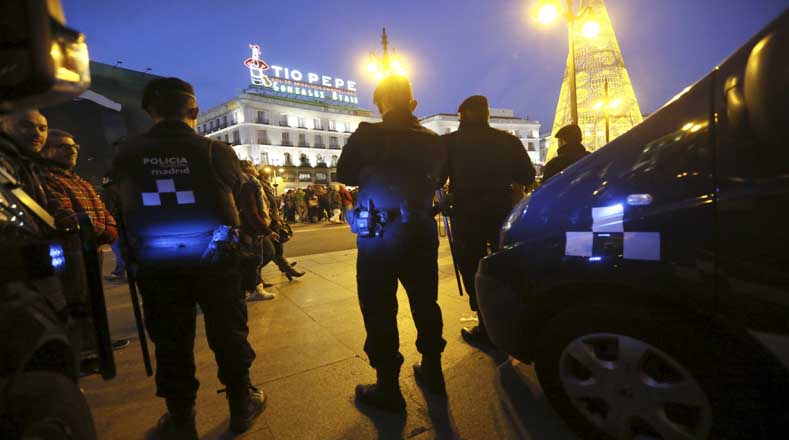 En la capital de España (Madrid) habrá un dispositivo de vigilancia especial en puntos clave, como la Puerta del Sol.