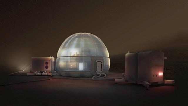 Concepto helado de la NASA Langley para la Vida en el Planeta Rojo.