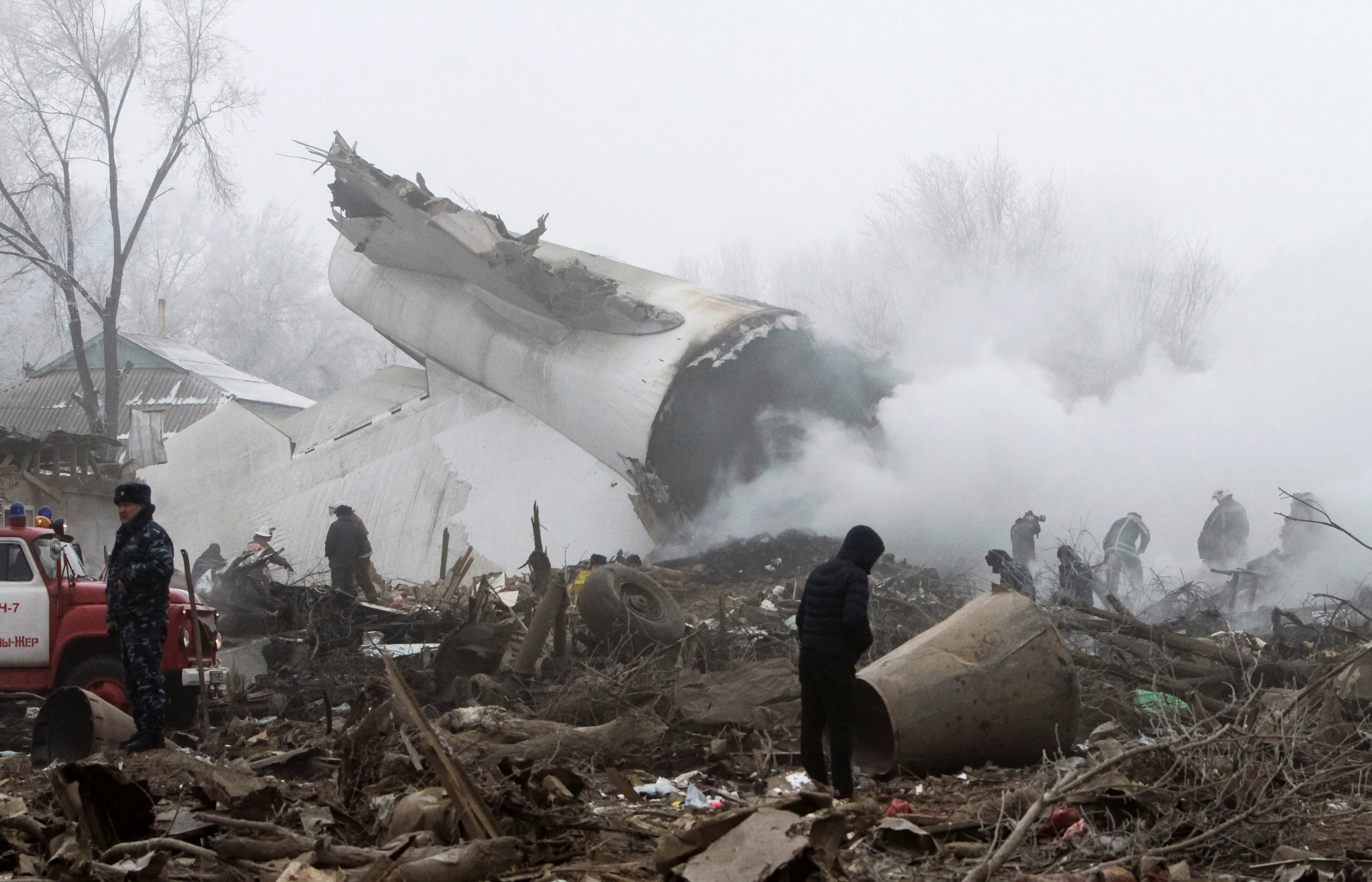 La capital de Kirguistán se ve enlutada tras la caída del Boeing 747-400.