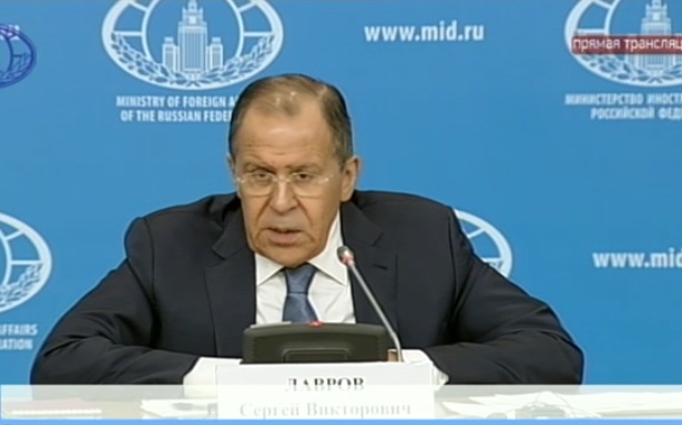 Serguéi Lavrov, canciller de Rusia, durante la rueda de prensa de este martes 17 de enero.