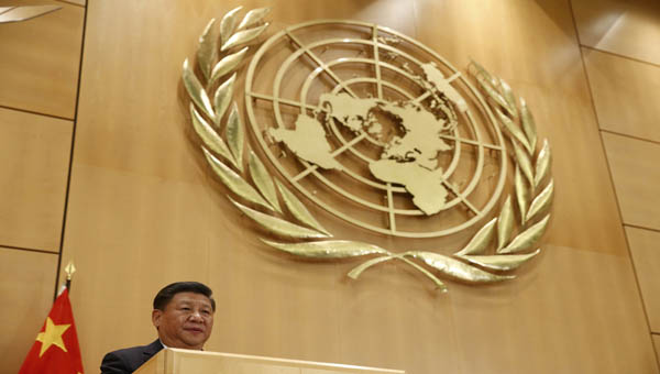 El mandatario de China estuvo en la sede europea de Naciones Unidas.