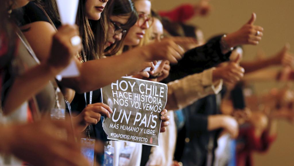 Partidarios de la despenalización del aborto en Chile.
