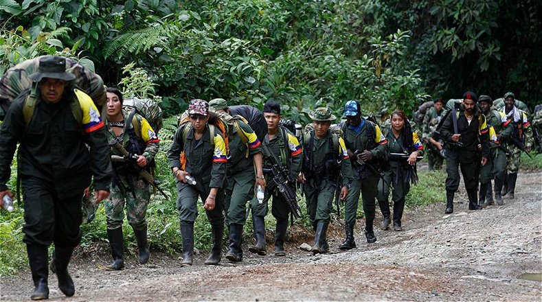 Insurgentes se movilizan hacia una de las zonas veredales en las montañas del Cauca, cercano al sector de Robles.